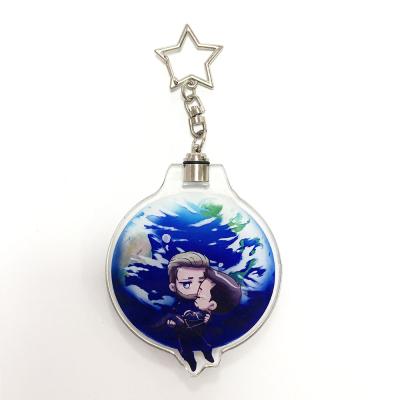 China New Custom Style Customized Cute Cartoon Acrylic LED Clear Epoxy Acrylic Key Chain Charms Key Chain for sale