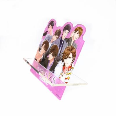 China Worldwide Factory Custom Print Desktop Display Anime Game Mobile Phone Holder Table Acrylic Charms Phone Stand for sale