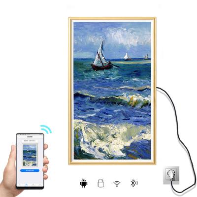 China Wooden Digital Picture Frame 21.5/32 inchnft Display Frame Photo Frame Digital Battery Digital Signage and Display for sale