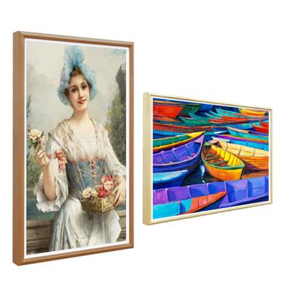 China Hot Sale Wooden Picture Frame 21.5 /32/ 49 Inch 4k Size OEM Size nft Art Digital Photo Frame Hd LCD Digital Picture for sale