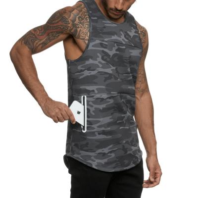 China Breathable Running Vest Men Camouflage Running Sport Tops Mens GYM Fitness Tank Clothing Workout Top Quick Dry Male for sale