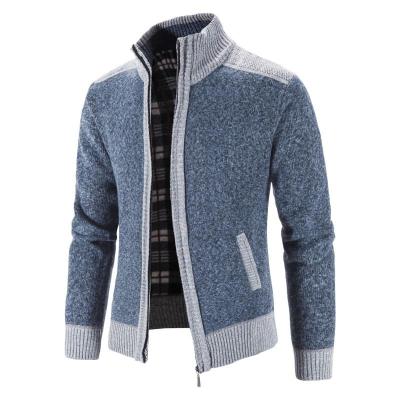 China New Men's Sweater Coat Fashion Knitted Sweater Jacket Stand Collar Slim Fit Collar Thick Warm Cardigan Coats Breathable Men's Sweater Coats for sale