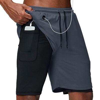 China 2022 QUICK DRY Running Shorts Men Fitness Gym Training Sports Shorts Quick Dry Workout Gym Sport Jogging Double Deck Summer Mens Shorts for sale