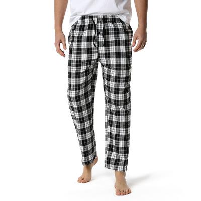 China QUICK DRY Men's Flannel Pajamas Pants Spring Autumn Fashion Soft Comfortable Checked Bottom Loungewear Nightgowns Cotton Pants for sale