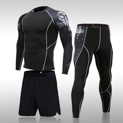 China Antibacterial Man Compression Sports Suits Male Quick Dry Sportswear Training Fitness Sweating Jogging Running Clothes for sale