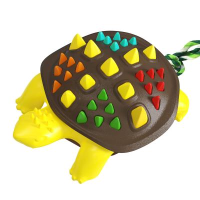 China Sustainable Pet Rubber Plastic Interactive Durable Turtle Shape Dog Chew Toys for Aggressive Chewers for sale