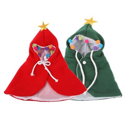 China Stocked Pet Christmas Costume Outfit Set Santa Hat Holiday Scarf Pet Cloak and Reindeer Antler for Dog Cat Pet Christmas Party Cosplay for sale