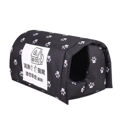 China Sustainable Waterproof Outdoor Cat House Foldable Warm Pet Cave Stray Cats Shelter for sale