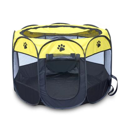 China Travel Portable Pet Cage Houses Foldable Pet Tent Outdoor Dog House Octagon Dog Cages Cat Dog Puppy Kennel Cage for sale