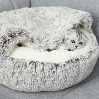 China Mechanical Wash Hot Sale New Design Cheap Price Semi Enclosed Faux Fur Pet Dog Bed for sale