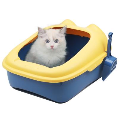 China Other HOT SALE Pet Products Cleaning Plastic Cat Toilet Box Trays Simple Cute Cat Head Cat Litter Box for sale