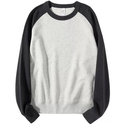 China Anti-pilling 320g Cotton Long Sleeved Sweater Autumn Winter Loose Contrast Color Pullover Sweater for sale