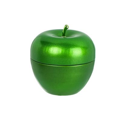 China Eco-friendly 72x72x75mm Red Green Candle Making Apple Shape Tin Box For Tea Gift Candy Packaging for sale