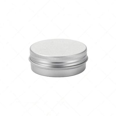 China Food Grade Wholesale 30ML/1oz 52*20mm Empty Round Small Silver Cosmetics/Pole Aluminum Tin Jar for sale