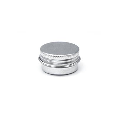 China Wholesale 5ML 25x16mm Mini Round Silver Aluminum Tin Food Grade Jar For Cosmetic/Lip Balm for sale