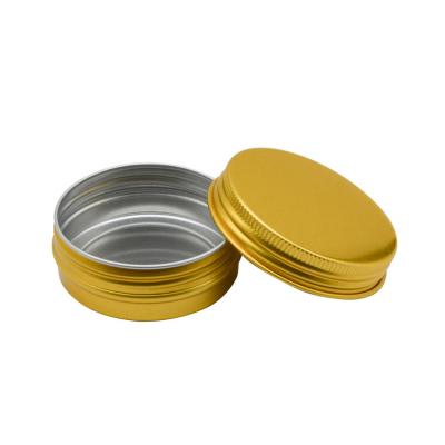 China Ready Stock D52x20mm Food Grade 30ml Screw Cap Storage Lid Tin Can Aluminum Golden Tea Leaf Jar for sale