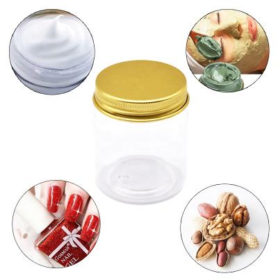 China 12Pcs 250g Cosmetic Plastic Jar With Clear White Cosmetic Makeup Container Pink White Gold Lids Jars Face Cream Sample Jar Contain for sale