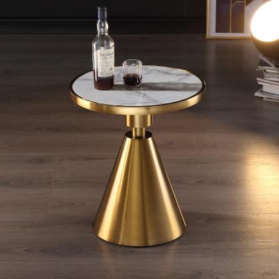 China (Other) Good Quality Gold Stainless Steel Luxury Custom Adjustable Frame Bed Side Modern Table For Lamp for sale