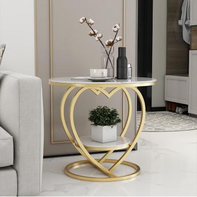 China Wholesale Rose Gold Stainless Steel Marble Table Stool Top Side Coffee Table (Other) Adjustable for sale