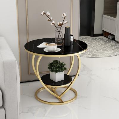 China Modern New Design Adjustable Metal Leg Side Table Marble Top (Other) With Book Stand for sale