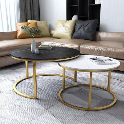 China Amazon hot sale small metal adjustable side table luxury marble coffee table (other) for sale