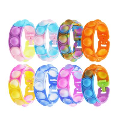 China Custom Silicone Push Pop Bubble Shaker Bracelet Pop To Him Silicone Wristbands Custom Make Your Own Design Pop Bracelets for sale