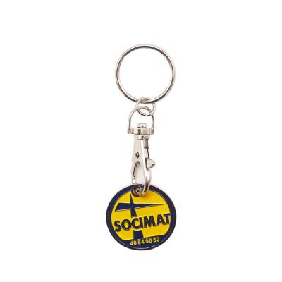 China Promotional Metal Shopping Cart Promotional Token Coin Holder Key Chain for sale