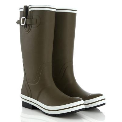 China Wellington Boots Cheap Women Rain Waterproof Shiny Boots With Side Buckles for sale