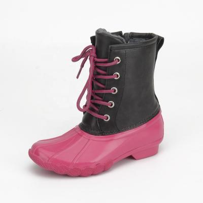 China Wholesale Waterproof Rain Rejects Girls Pink Kids Rubber Gum Duck Boot For Winter for sale