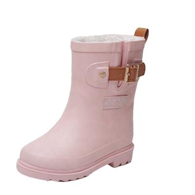 China Wholesale new design waterproof children's safety cute rubber girls lace up winter boot kids snow waterproof rain boots for sale