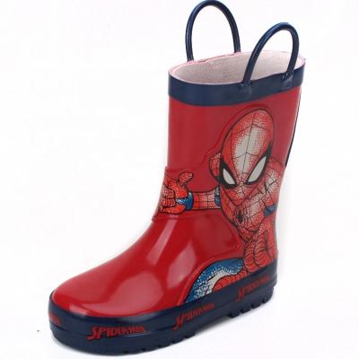 China Lovely Children Cartoon Red Water Cotton Lining Rubber Rain Boots Waterproof For Kids for sale