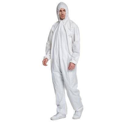 China Disposable Microporous Coverall Hazmat Suit Excellent Protection against Hazardous Bacteria and Particles Nonwoven PE membrance for sale