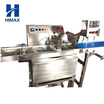 China mini snack factory chocolate coating machine/candy bar production line/chocolate coated chocolate caramel enrober for sale