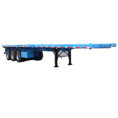 China Truck Trailer Hot Sale New And Used 3 4 Axle 40ft 20ft Hyperlink Flatbed Semi Trailer for sale