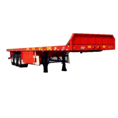 China Truck Trailer 3 Axles 40feet 12m 20ton To 100ton Extension Flatbed Cargo Trailer Semi for sale