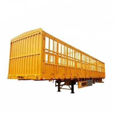 China Truck Trailer 3 Axles 40ft 12m 12.5m 40ton 50ton Side Wall Barrier Stake Cargo Semi Truck Trailer for sale