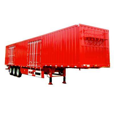 China Truck trailer 3axle 4axle transport container truck 100ton cargo trailer 20ft 40ft 45ft box van semi trailer for sale for sale