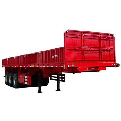 China Hydraulic Truck Trailer Side Dump Tipping Semi Truck Semi Trailer 3 Axle Side Dump Trailer for sale