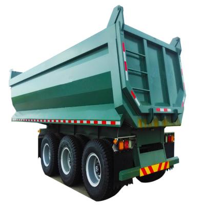 China High quality 45cbm 3axle U-shaped end dump tipper rear semi truck trailer truck trailer for sale