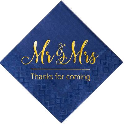 China Mr. and Mrs. Wedding Dinner Napkins Printed Paper Napkins for Best Christmas Sanitary Napkins for sale