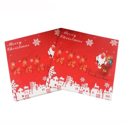 China Airlaid Printed Funny Decorative Red Paper Napkin 2 Layers Custom Paper Napkins For Christmas for sale