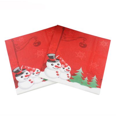 China Hot Stamping Printed Color Cocktail Paper Napkin Christmas Paper Decorative Dinner Napkins for sale