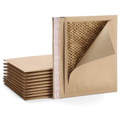 China Waterproof/Eco/Natural Non-Toxic/Tearproof/Strong Honeycomb Printing Adhesive/Perfect Padded Envelopes Recycled Biodegradable Mailing Bags Kraft Paper Fibers Cushioning Protected Padded Envelopes for sale