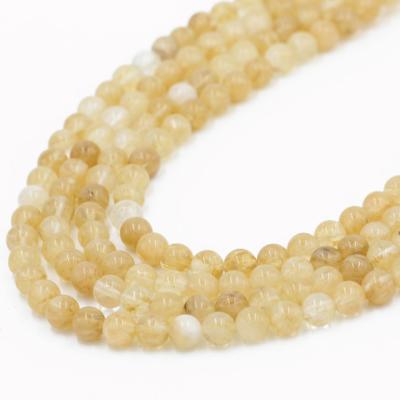 China DIY Jewelry Making Wholesale Stock Beads Natural Citrine Gemstone Beads 8mm Yellow Citrine Beads For Jewelry Making for sale