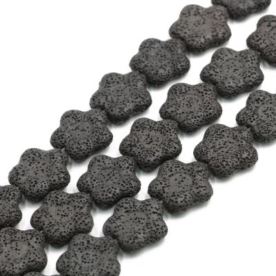 China Beads For Jewelry Making Wholesale Natural Lava Rock Stone Star Shaped Black Lava Stone Beads For Jewelry Making for sale