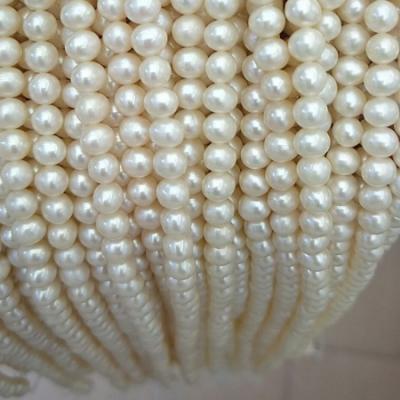 China 2021 Freshwater Pearl Bead Jewelry Round 4mm Warm White Real Freshwater Pearl Strand for sale