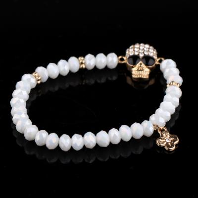 China Wholesale Haosiqi fashion casual/sporty bracelet faceted rhinestone skull crystal bracelet for sale