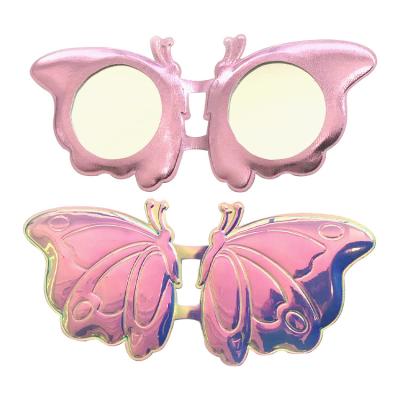 Chine Hot Selling Folding Mirror Double Sided Mini Butterflies Portable Fairy Mirror Double Side Makeup Mirror Laser Color Makeup Mirror à vendre