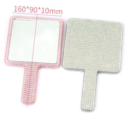 China Personalized Custom Handheld Makeup Diamond Handle Mirror Makeup Mirror for sale