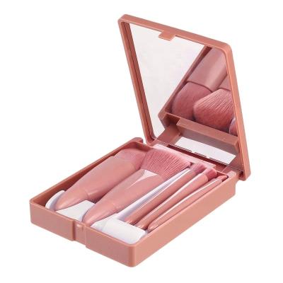 China Wholesale Travel Makeup Brush Set Skin-Friendly Eyeshadow Sweep Soft Loose Powder Brush With Mirror Storage Box en venta